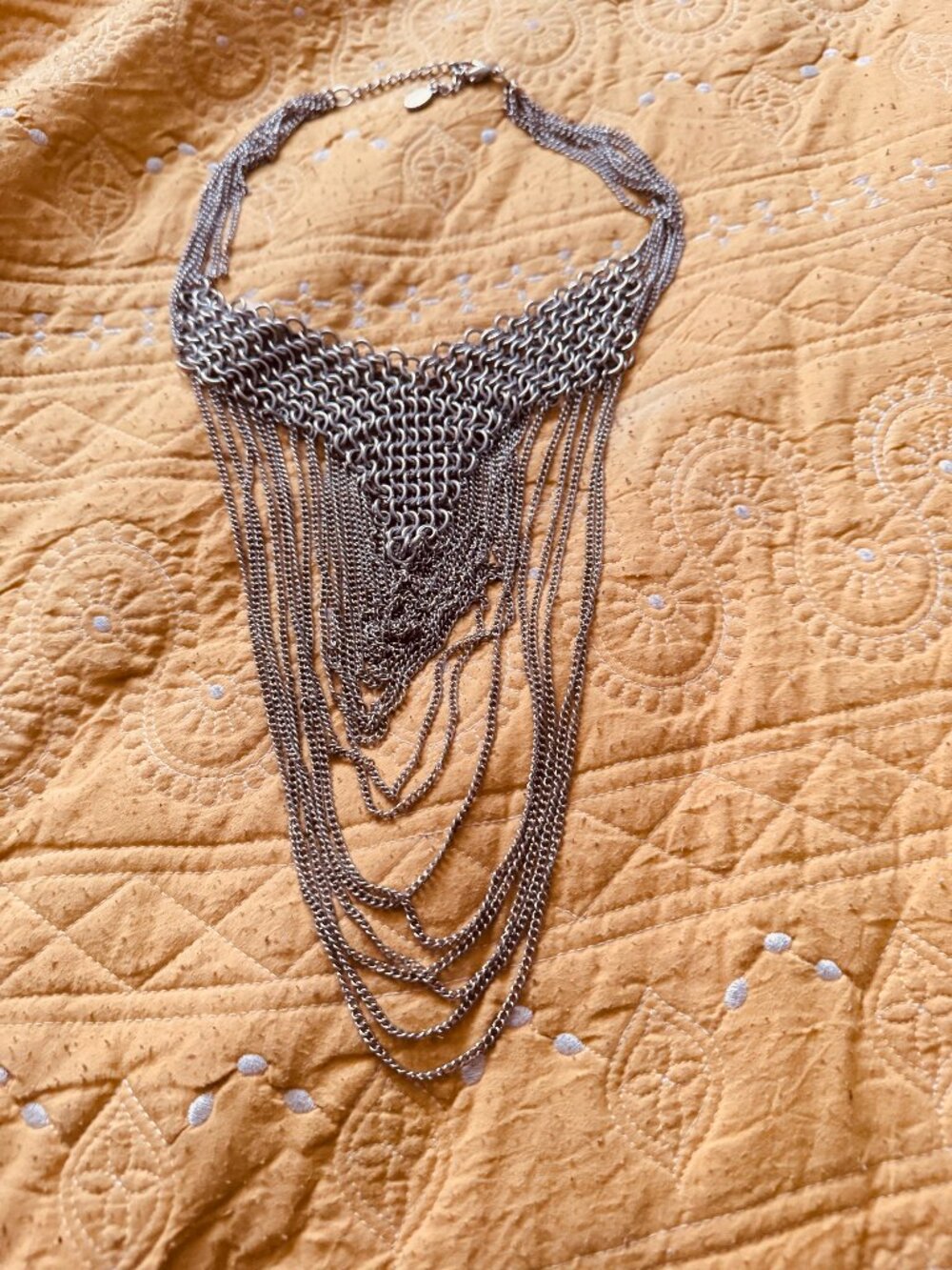 Silver Drop Evening Necklace